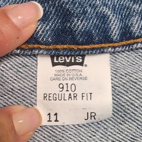 Levi’s Vintage 90’s Orange Tab High Rise Frayed Hem Cut Off Denim Shorts Sz 11 - Picture 6 of 11